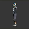 Game and Movie Character 3D Model in Racing Outfit With Helmet Elbow And Knee Pads