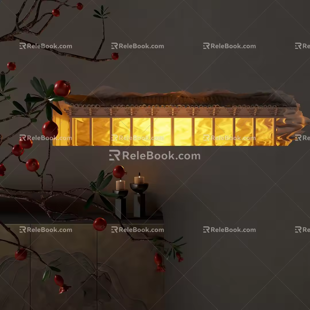 embedded gypsum lamp embedded gypsum decorative gypsum lamp stair step lamp dry branch 3d model