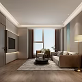Elegant Modern Living Room Design With Cozy Sofa Round Coffee Table And Soft Ambient Lighting