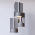 Modern Geometric Pendant Light With Textured Concrete Structure For Home Interior Decor 3d model