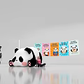 Giant Panda Plush Photo Spot With People Taking Photos And Colorful Banners