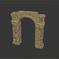 Scenic Landscape Featuring Ancient Stone Archway With Historical Stone Structure And Natural Surroundings
