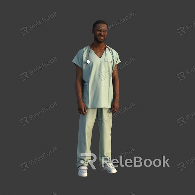 foreign man black nurse doctor model