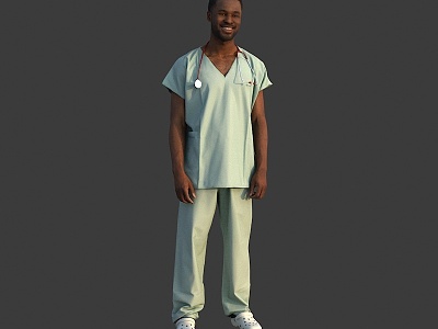 foreign man black nurse doctor model