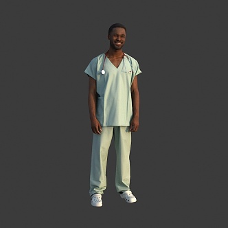 foreign man black nurse doctor 3d model