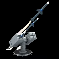 Military Missile Launch System With Twin Launch Tubes And Flame Exhaust