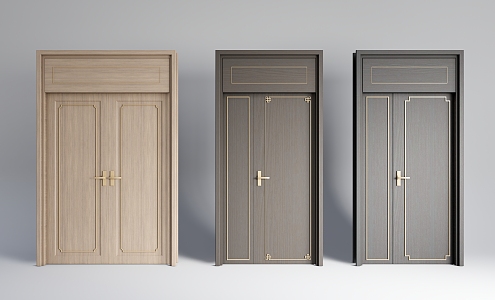 New Chinese style door 3d model