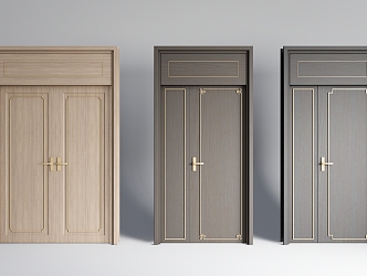 New Chinese style door 3d model