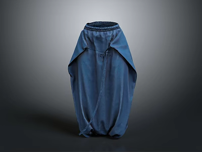 Blue Fabric Household Storage Organizer With Drawstring Closure And Practical Design 3d model