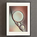 Abstract Artwork With White Frame On Gray Wall Pink Background Black Circle Curve 3d model