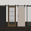 Sliding Barn Doors With Black Wooden White And Frosted Glass Designs For Home