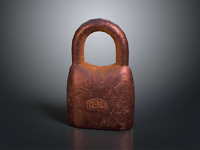 Vintage Rusty KALE Brand Padlock With Classic Design For Home Security 3d model