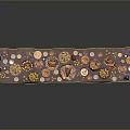 Decorative Long Tray With Various Foods And Colorful Patterned Design