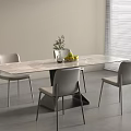 Modern Simple Dining Table and Chair Marble Countertop Dining Table and Chair 3d model
