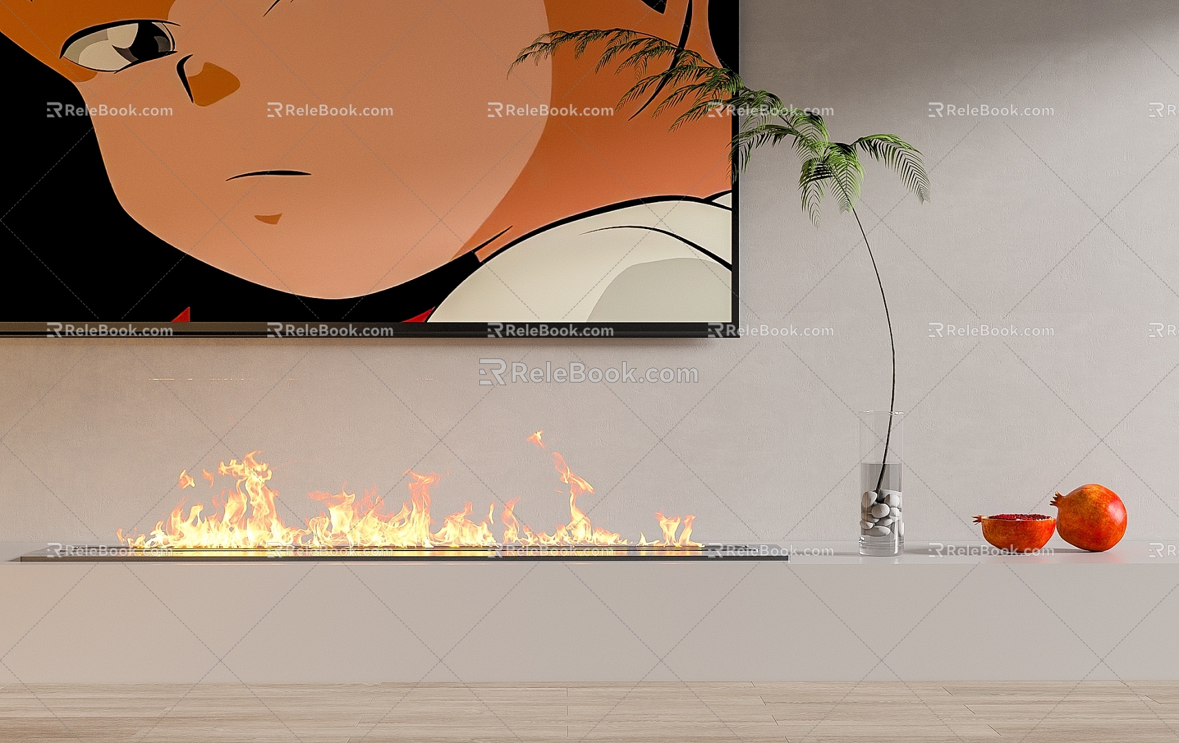 Modern Fireplace Fireplace Electronic Fireplace Stove 3d model