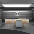 Huawei Digital Store Featuring Modern Display Counters Product Posters and Comfortable Seating 3d model