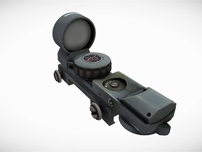 Tactical Rifle Scope With Adjustable Knobs Lens Covers And Mounting Base 3d model