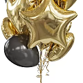 Gold And Black Decorative Balloons With Star Heart Shaped And Round Designs For Living Supplies