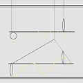 Modern chandelier strip chandelier combination 3d model