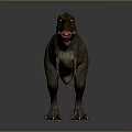 3D Dinosaur Model in Standing Pose With Open Mouth Sharp Teeth Gray Gradient Background 3d model
