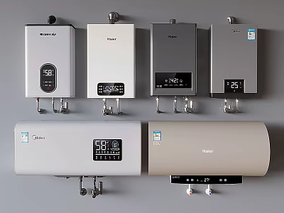 Modern Home Electric Water Heaters Wall Mounted And Vertical Types For Daily Use 3d model