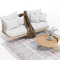 Nordic Double Sofa Simple Double Sofa 3d model