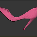 Pink High Heel Shoes With Sleek Modern Design And Glossy Surface Look