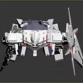 Futuristic White Robot Mecha With Red Blue Accents And Long Swords