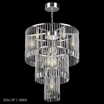 Elegant Modern Multi Tiered Crystal Chandelier With Metal Frame And Hanging Lighting Fixture 3d model