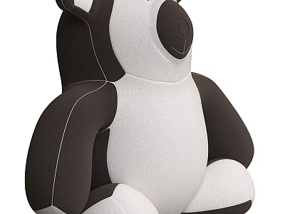 Soft Black And White Plush Panda Stuffed Toy For Kids Cuddly Gift 3d model