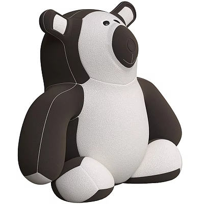 Soft Black And White Plush Panda Stuffed Toy For Kids Cuddly Gift 3d model