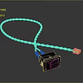 Black And White Braided Computer Cable With Connector Module And White Plug