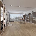 LITAO SHI Showroom Interior With Wooden Display Tables And Product Exhibits