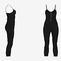 Stylish Black Jumpsuit With Spaghetti Straps Fitted Design And Cropped Length