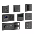 Various Modern Electrical Switches And Power Sockets With Control Panels 3d model
