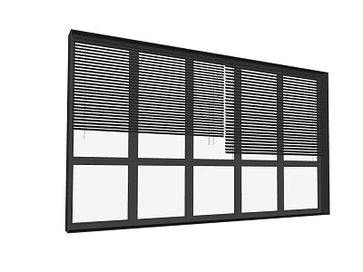 Black Window Blinds With Modern Panel Design For Home Window Installation 3d model