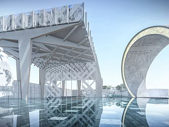 Modern Landscape Corridor Frame Creative Arch Cyber Celebrity Pin Star Gate Characteristic Entrance Sick Spirit Fortress 3d model