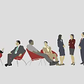 Many characters 3d model