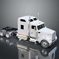 White Semi Truck With Sleeper Cab Orange Reflective Stripes And Modern Design
