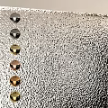 Metallic Wall Paneling With Decorative Round Buttons And Hammered Texture Surface 3d model