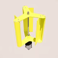 Yellow Industrial Equipment With Metal Frame Vertical Rod And Base Component