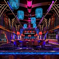 Warrior Dining Elegant Modern Restaurant Interior With Colorful Lights Pendant Lamps And Chairs