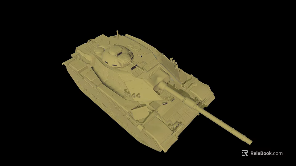 3D Rendered Military Tank Model with Long Barrel and Turret Design 3d model 
