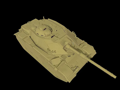3D Rendered Military Tank Model with Long Barrel and Turret Design 3d model