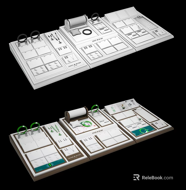 Jewelry Design Ring Bound Template With Organized Components And Crafting Sheets 3d model