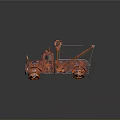 Rusty Metal Handmade Toy Tow Truck With Vintage Style And Decorative Crane