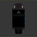 Stylish Fitbit Smartwatch Fashion Accessory With Black Strap And Blue Accents Design