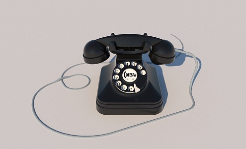 Old-fashioned landline telephone model ornaments 3d model