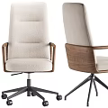 Modern Multi Color High Back Leather Swivel Office Chairs With Wooden Armrests For Workspace