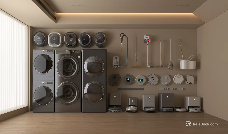 Modern Home Kitchen Refrigerators Freezers With Stylish Design And Spacious Storage Solutions 3d model 